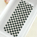 Bathtub Mat Non Slip, Checkered Extra Long Bath tub Mat Shower Floor Mat with Suction Cups and Drain Holes for Adults Kids Elderly 40 X 16 Inch