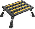 Nilight RV Steps Folding Aluminum Step Stool Heavy Duty Camper Steps, 16.5"x12" Surface, 4 Levels Adjustable Height Portable Platform Step Anti-Slip Rubber Feet Supports Up to 500lbs for Camper,Black