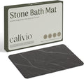 Quick Dry Shower Stone Bath Mat, Super Absorbent & Non-Slip 24 x 16 Inch Diatomaceous Earth Mat, Durable & Easy to Clean Diatomite Bath Mat for Bathroom Floor/Kitchen (Charcoal)