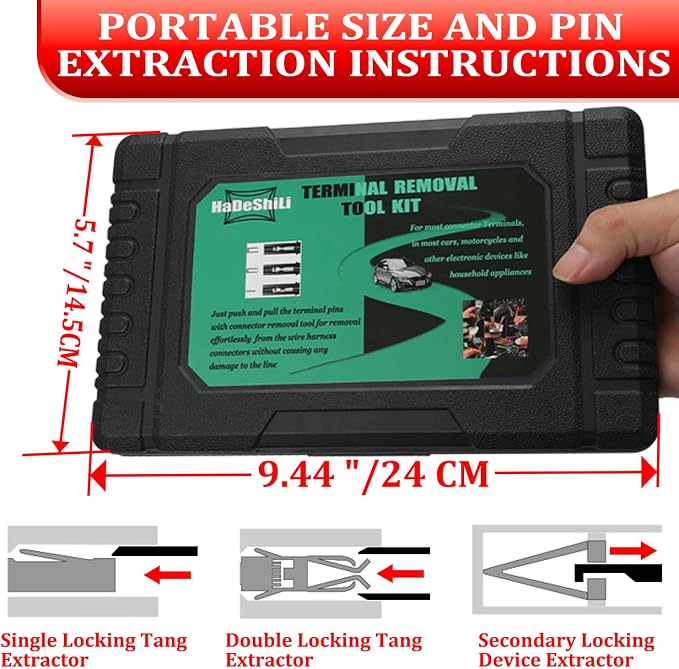 41 Pcs Terminal Pin Removal Tools with Blow-Molded Case - Electrical Pin Removal Tools Automotive Depinning Tool Kit for Automotive & Household Devices Most Connector, Red