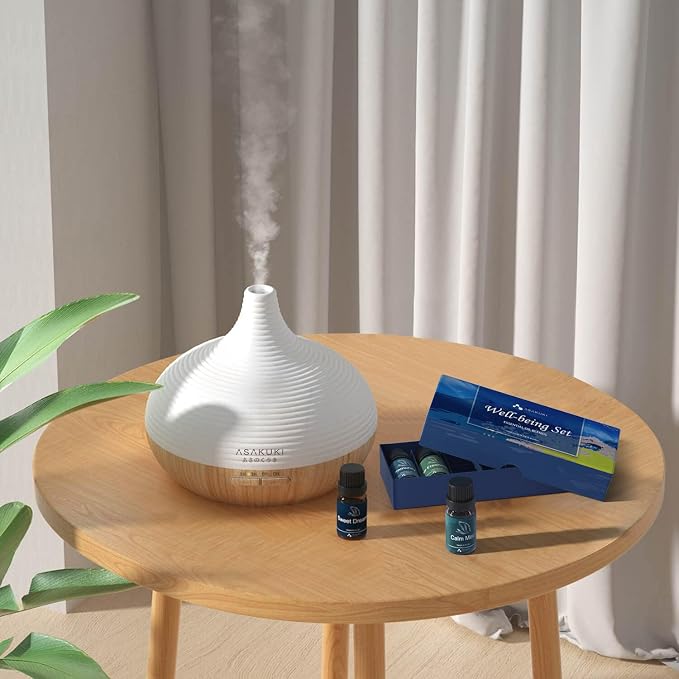 ASAKUKI Essential Oils, Essential Oil for Diffusers for Home, Well-Being Kit Gifts for Mom- Calm Mind, Sweet Dreams, Happy, Relax, Air Freshening, Immunity for Aromatherapy, Humidifiers, 6x10ml