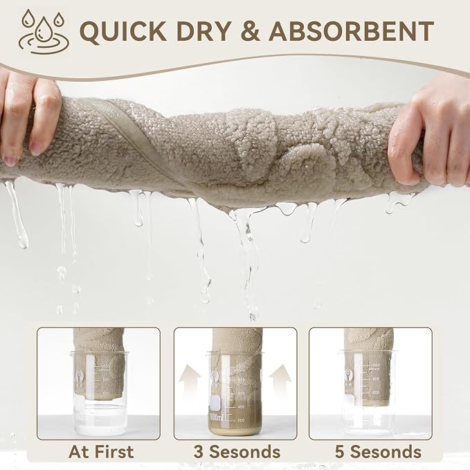 Bathroom Rugs Mat Quick Dry Absorbent Non Slip Bath Mat Bath Mats for Bathtub Mat Bathroom Carpet Fit Under Door Washable Floor Bath Rugs Brown 20x32
