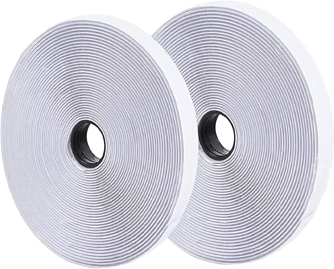 0.75 Inch x 82 Feet White Self-Adhesive Hook and Loop Tape - Sticky Back Fastening Tape for Stationery and Household Purposes