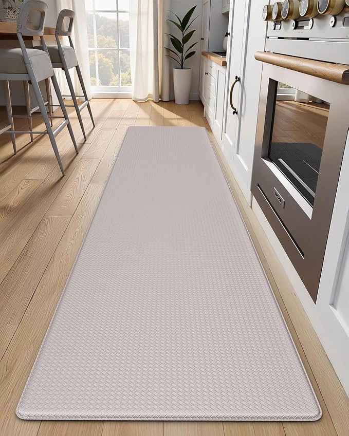 Kitchen Mats for Floor - 17"x79" Anti Fatigue Mats for Kitchen Floor - Non Slip Cushioned Rugs for Standing - Ivory