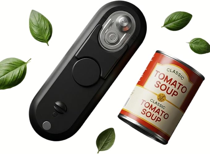 Electric Can Opener-Hands-Free Automatic,USB-C Rechargeable,Smooth Edge Opener for Seniors & Arthritis,120Min Runtime,Wall Mountable (Black)