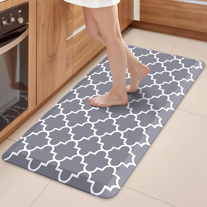 WISELIFE Anti Fatigue Floor Mat - 4/5 Inch Thick Kitchen Mat Non Slip Waterproof Heavy Duty Ergonomic Comfort Mat Durable for Home, Office, Sink, Laundry,(20" x 39", Grey)