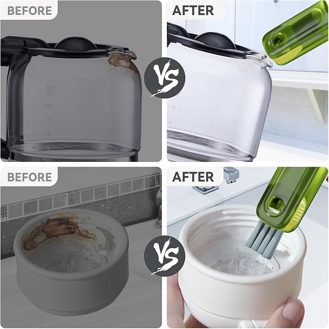 3 in 1 Cup Lid Gap Cleaning Brush Set, Multifunctional Bottle Cleaning Brush, Silicone Cup Lid Gap Cleaner, Home Kitchen Crevice Cleaning Tools (Multicolored-3PCS)