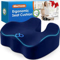 BlissTrends Seat Cushion,5.2in Thick Memory Foam Cushions for Office Chair, Car Seat, Airplane, Relieving Pressure Tailbone Sciatica Back Pain for Long Sitting Office Workers, Car Drivers Blue