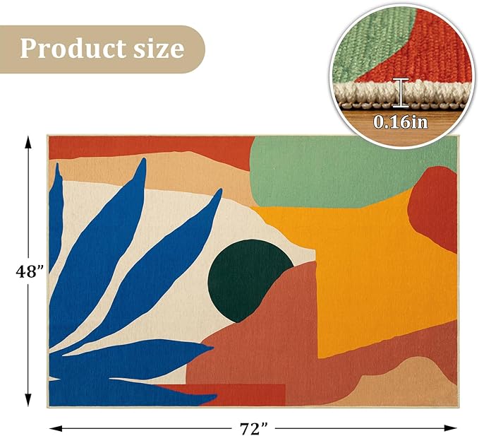 Office Chair Mat for Hardwood Floor, 72"x48" Easy Glide Computer Desk Mat Protector for Rolling Chair Under Desk Rug Nonslip Backing, Machine Wash, (Modern)