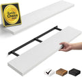 BAYKA Floating Shelves Set of 2, 47.2 inches Long Heavy Duty Wall Mounted Rustic Wood Shelves for Bathroom, Bedroom, Living Room, Kitchen, Office, Hanging Shelf for Books/Storage/Decor, White