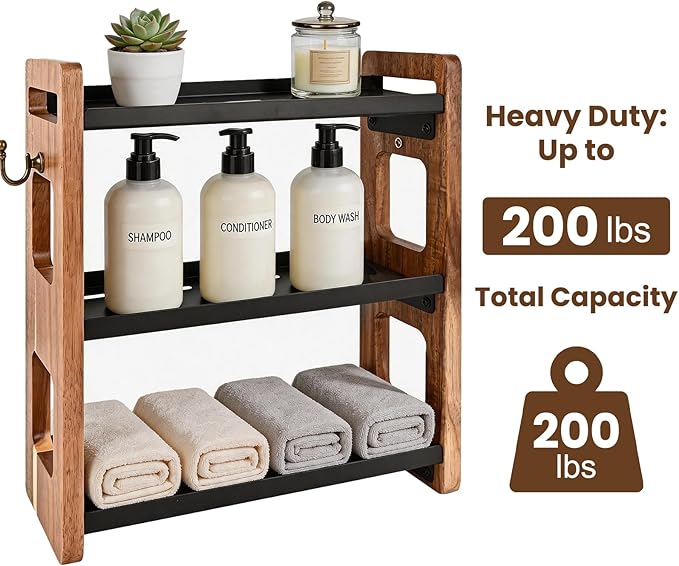 Bathroom Organizer – 3 Tier Bathroom Counter Organizer, Rustproof Metal Shelf for Bathroom Sink & Storage, Also Holds Cologne Bottles (Black)
