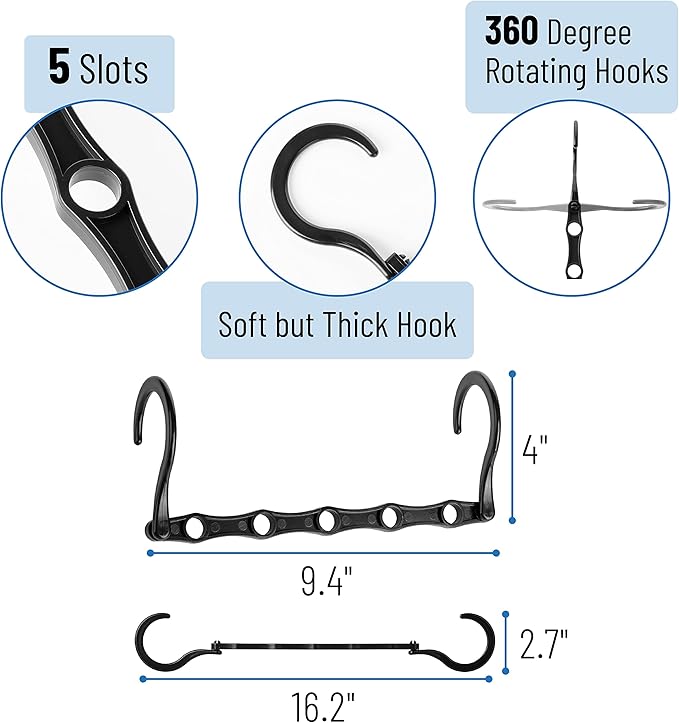 Mr. Pen- Space Saving Hangers, 8 pcs, 360° Rotating Hooks, Magic Cascading Hanger Organizer with 5 Enclosed Slots, Closet Organizers and Storage for Clothes, College Dorm Room Essentials