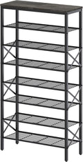 YATINEY 8 Tier Shoe Rack, Large Capacity Shoe Storage Organizer Holds 32 Pairs, Sturdy and Stable, for Entryway, Hallway, Closet, Dorm Room, Charcoal and Black SS08BC