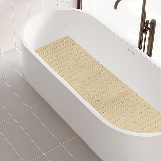MBOSS Bathtub Mat Non Slip,Super Soft Bath Mat for Tub 24 X 24 Inch,Shower Mat with Suction Cups and Drain Holes,Non Slip Bathtub Mat for Elderly Bathroom