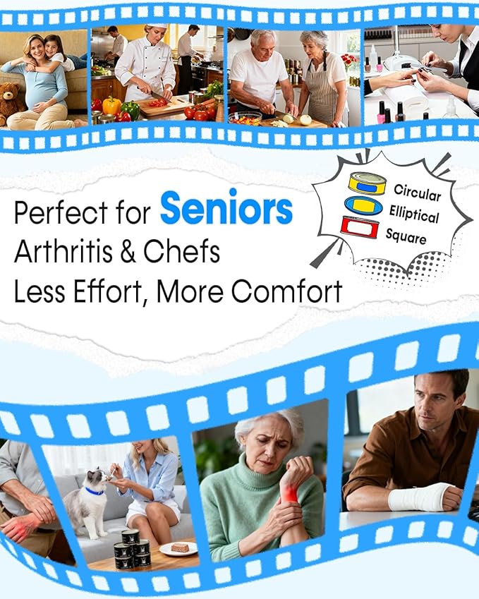 Seniors Arthritis Electric Can Opener: Battery Operated, Hands free, Cordless, One Touch, Easy to Clean - Automatic Can Opener Smooth Edge with Powerful Motor for Kitchen by Befumly