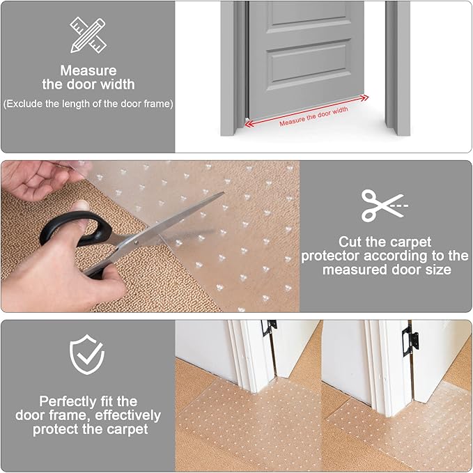 Uross Carpet Protector for Pets 9.84FT - Anti-Scratch Mat for Doorway, Under Door Floor Protector, Cat Scratch Stopper