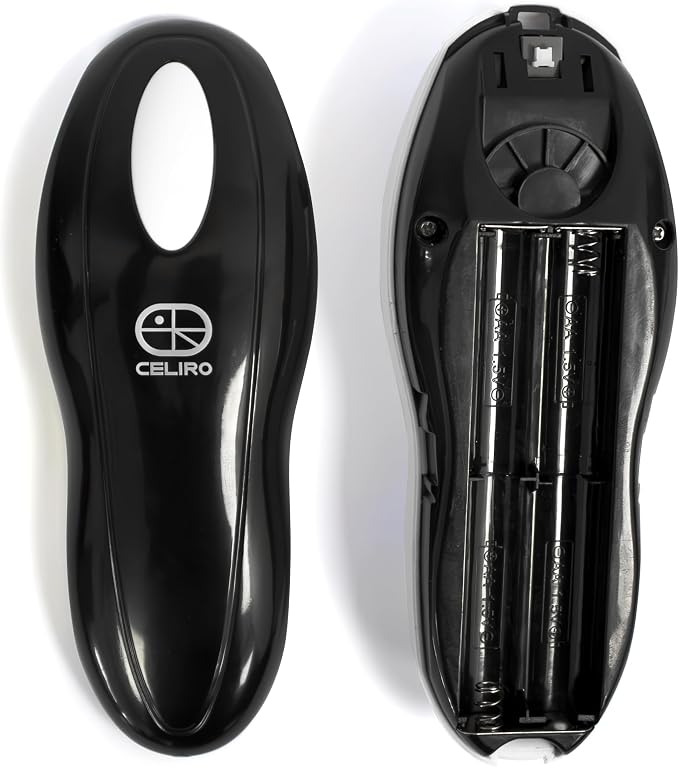 A1 Electric Can Opener – Smooth Edge Tin Opener with Easy-Touch Start & Stop, Ergonomic, Compact & Cordless Design - Black