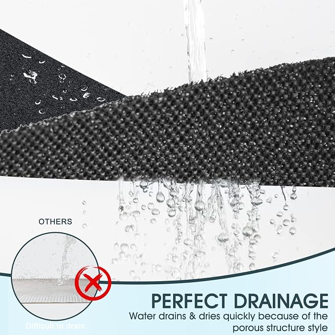 SONGZIMING Shower Mat Non Slip 40.2 x16.1 Inch, Loofah Shower Mat Anti Slip Tub Mat Without Suction Cups, Shower Floor Mat for Wet Area, Quick Drying, Black