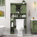 Vabches Over The Toilet Storage Cabinet, Farmhouse Storage Cabinet Over Toilet with Sliding Doors，Home Space-Saving Toilet Rack, for Bathroom, Restroom, Laundry, Green