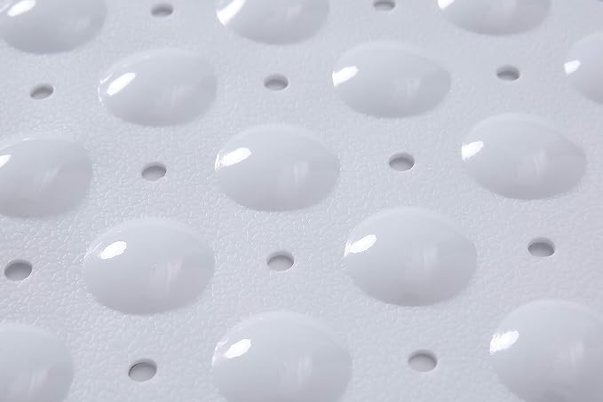 Large Non-Slip Bathtub & Shower Mat 31 inch x16 inch (Smooth/Non-Textured Tubs Only) Safe, Clean, Machine-Washable, Superior Grip&Drainage, Vinyl, Opaque White, Medium