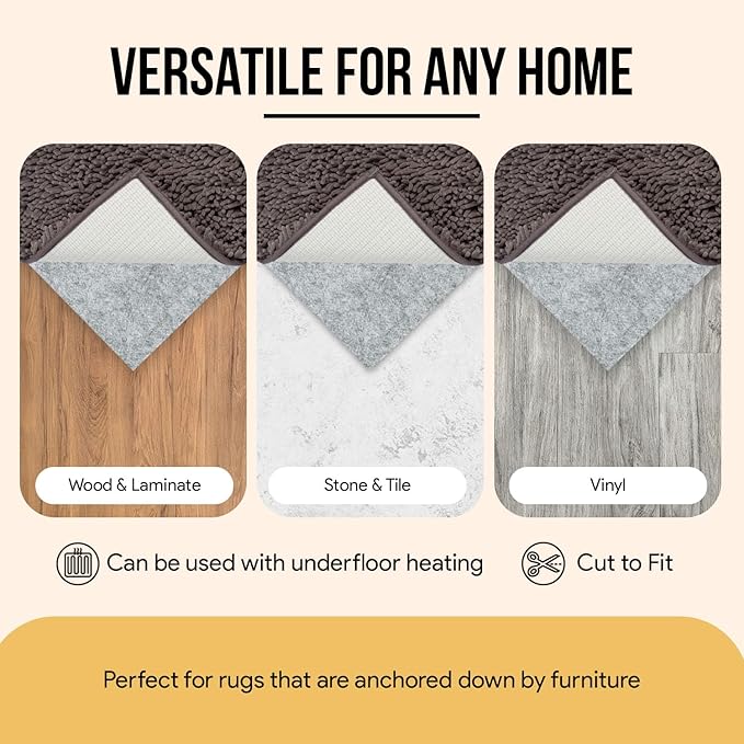 Premium Felt Rug Pad 4x6 Feet, Thick Rug Pads for Hardwood Floors, Laminate, Vinyl, Stone, Carpet & Tile, Under Rug Padding