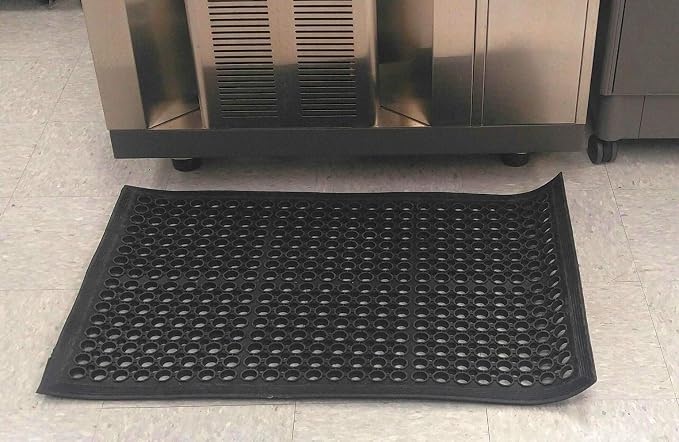 Yesland Rubber Door Mat 36 x 24 Inches, Durable Restaurant Kitchen Non-Slip Bar Drainage Utility Floor Mat, Ideal Entry Way Doormat for Home and Garden & Indoor Outdoor Wet Area