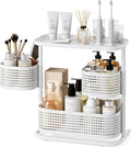 3-Tier Rotating Bathroom Counter Organizer, Vanity Tray for Makeup & Skincare, Countertop Spice Rack Storage, Space-Saving Shelf for Bathroom, Kitchen, Laundry Room, Baby Bottle Station, White