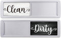 Dishwasher Magnet Clean Dirty Sign - Magnetic Signs That Say Clean/Dirty - Optional Sticker Adhesive for Non-Metal Stainless Steel Dish Washers - Dark Farmhouse