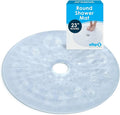 SlipX Solutions Power Grip Round Vinyl Standard Shower Stall Mat, 23” Round, Non-Slip for Elderly & Kids Bathroom, Essential Coverage, Drainage, 160 Suction Cups, Retro Style (1, Clear)