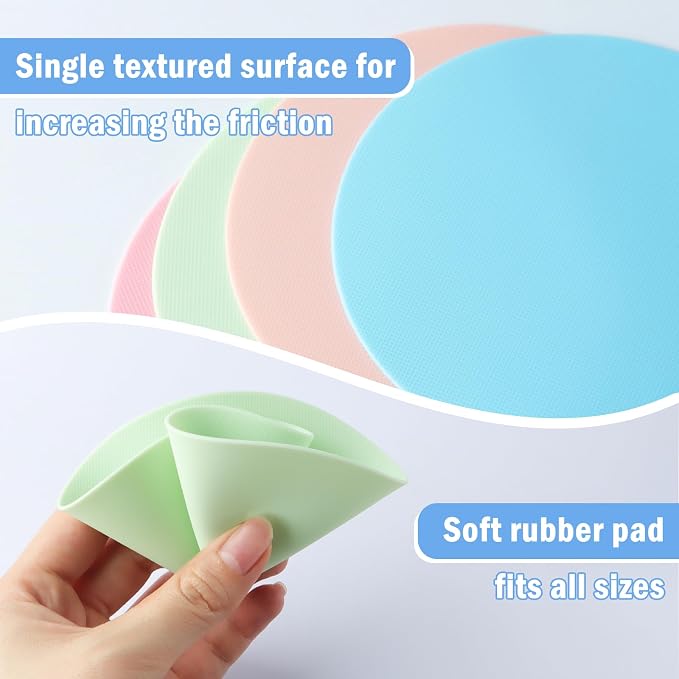 Aixoom Rubber Jar Opener Pads Set of 4, Round Heat-insulated Non-Slip Gripper Pads for Jars, Kitchen Tool for Easy Opening (Circle, Light Color)