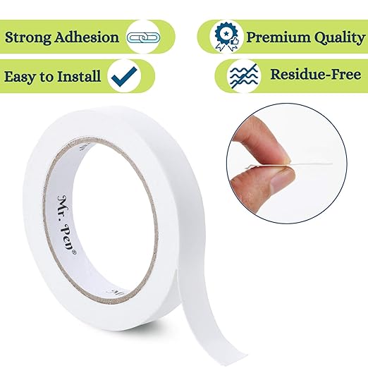 Mr. Pen Double Sided Carpet Tape - 0.7 inch x 10.9 Yard, Rug Gripper, Slip Stopper for Wood Floors