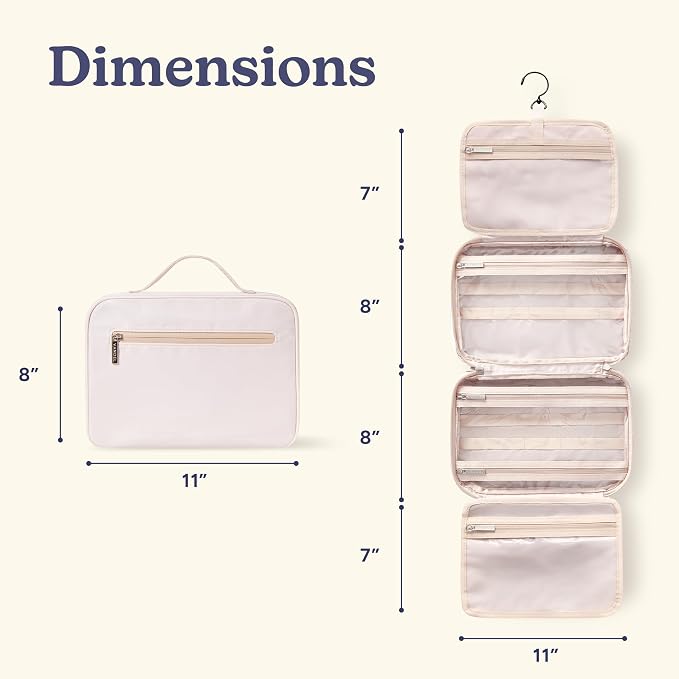 VANDEL Waterproof Hanging Toiletry Bag [TSA-Approved] Hanging Makeup Organizer Bag, Cosmetic Travel Bags for Women, Makeup Case Toiletries Organizer Hygiene Bathroom Shower Caddy - White Leopard