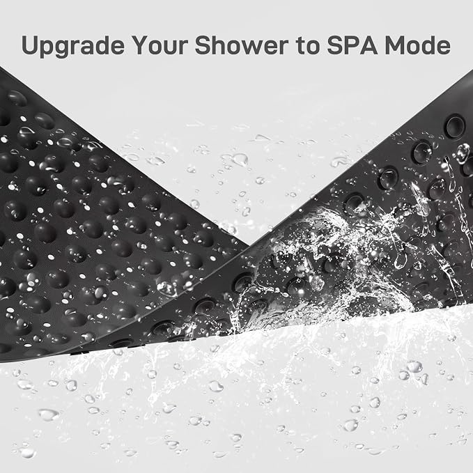 WarmSnow Long Bathtub Mat Non Slip 39.5 x 16 Inch, Inside Shower Mats with Suction Cups & Drain Holes, Soft TPE Bath Mat for Tub, Quick-Drain Bathroom Floor Mats, Black
