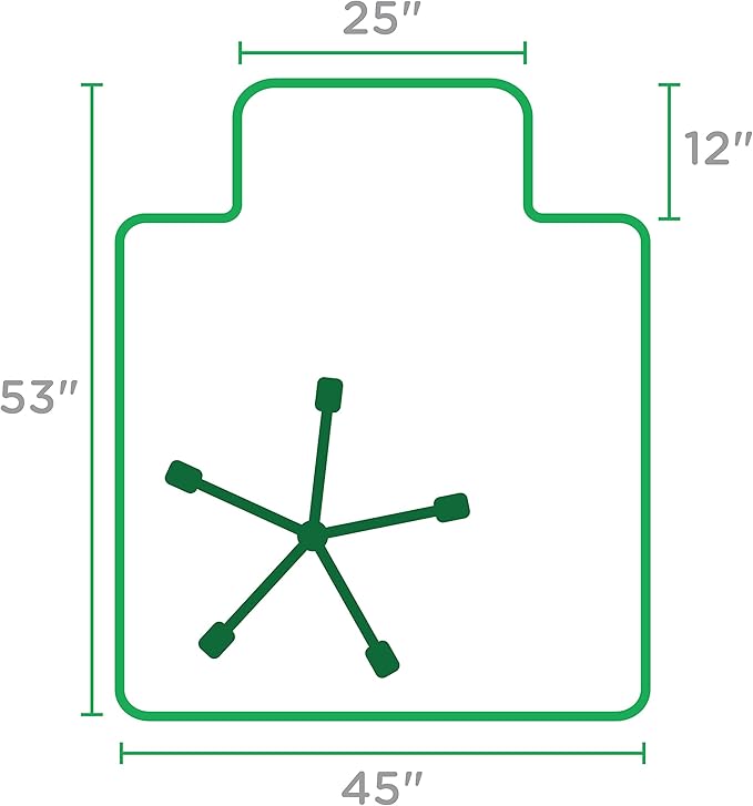 Dimex Office Chair Mat for Low‑Pile Carpet – 45" x 53" Clear Desk Floor Protector with Lip, Smooth Glide PVC for Rolling Chairs
