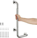 L-Shaped Grab Bars for Shower, 24x12 Inch Stainless Steel Grab Bars for Elderly for Wall Mount, Anti-Slip Knurled Grip Bathroom Safety Rail, Right
