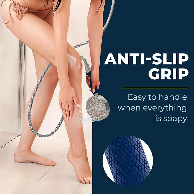 HammerHead Showers® Shark Skin Grip Compatible for HammerHead Showers 1-Spray Handheld Shower Head – Slip-Free Grip for Handheld Shower Head for Elderly or Kids – Handshower Silicone Grip
