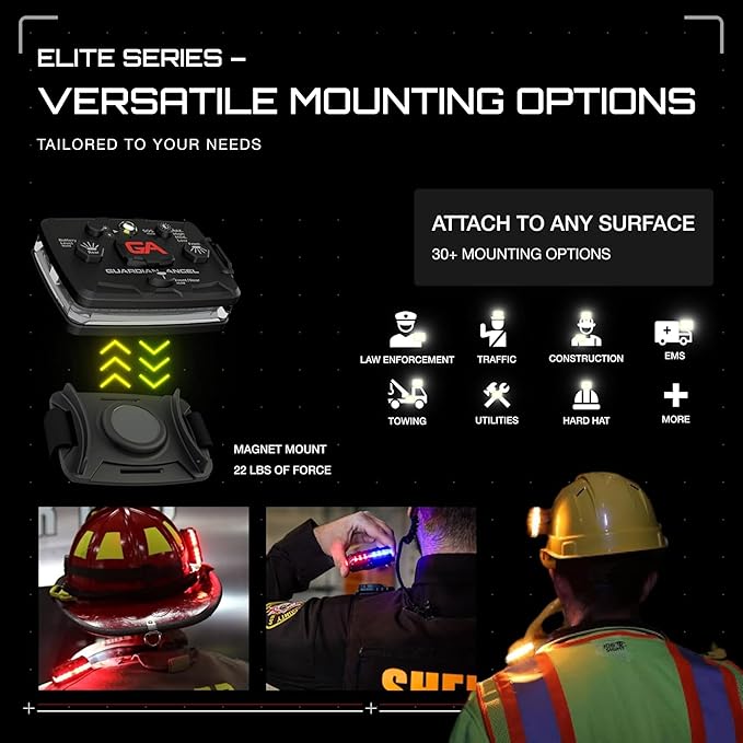 Guardian Angel Safety Light Holiday Value Bundle (2 Pack) – Elite (White Front & Red Rear) + Micro (White Front & Red Rear) – Hands-Free LED Flashlights for First Responders and Recreational Use