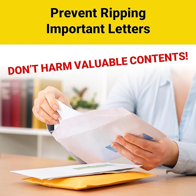 1 Lightweight Stainless Steel Letter Opener, 7.5 Inches Long and One-Piece Construction, Perfect Envelope, Mail and Letter Opener Envelope Slitter for the Home and Office.
