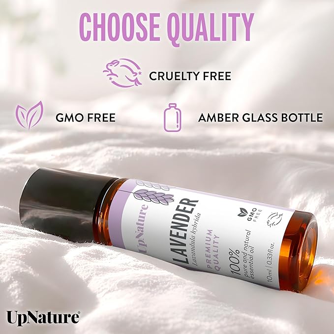 UpNature Lavender Essential Oil Pure Roll On - 100% Natural Lavender Oil for Skin