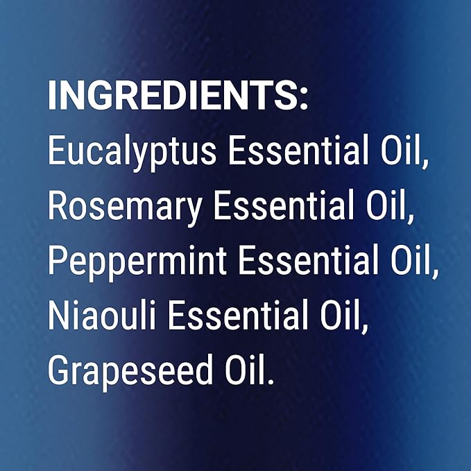 Breathe Essential Oil Roll-On 10 ml - Pure Eucalyptus, Peppermint & Rosemary Oils Blend Roller for Clear Breathing & Respiratory Support - Nexon Botanics