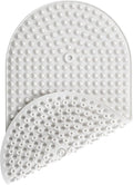 Bathtub Mat 27x15 Non Slip - White Silicone Pop It Bath Mat for Tub, Soft Cushioned Shower Mat with Strong Suction Cups, Small Oval for Inside Bathroom, White