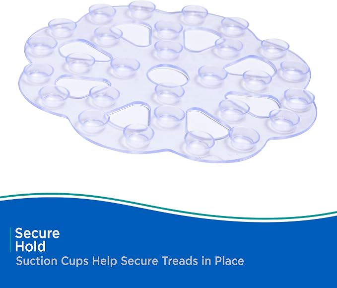 Kenney KN61549 Vinyl Bath Treads with Suction Cups for Use Inside the Bathroom Shower, 5" L x 5" W, Clear
