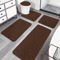 YIHOUSE Memory Foam Bathroom Rugs Sets 5 Piece - Extra Thick Ultra Soft Absorbent Bath Mat Set, Non-Slip Machine Washable Bath Rugs for Bathroom, Tub & Shower, Home Decor Accessories, Coffee