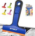 DIYSELF Plastic Razor Blade Scraper, 1 Pack Plastic Scraper Tool with 5 Pcs 4-Inch Plastic Razor Blades, Sticker Remover Tool and Decal Remover for Glass, Window, Labels, Adhesive, Cooktop, Tile