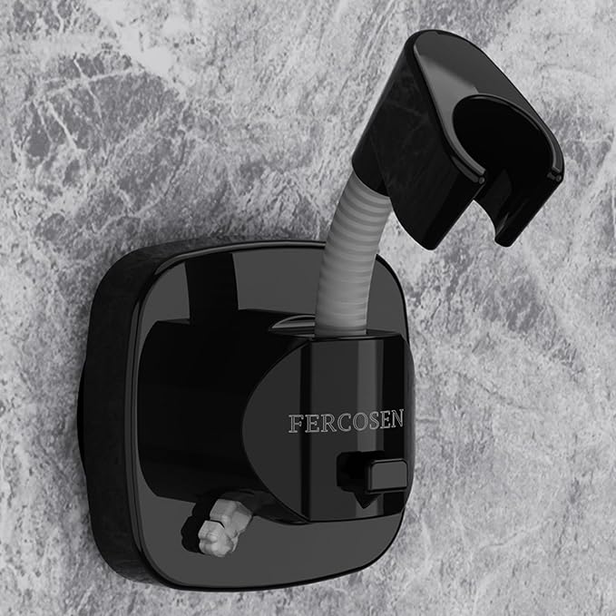 360° Swivel Shower Head Holder with Suction Cup | 10kg Load Capacity, Tool-Free Installation in Seconds | Removable and Rust-Resistant Shower Bracket (Black)
