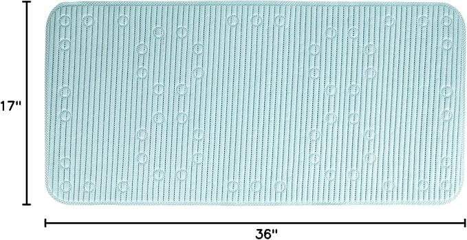 Duck Brand Clorox Bath Mat for Tubs, Non Slip Bathtub Mat with Suction Cups, 17 Inches x 36 Inches, Sky Blue, 2 Pack