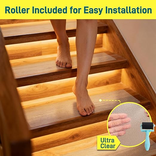 Anti Slip Tape Clear Waterproof Outdoor/Indoor, 3" x 35Ft Non Slip Traction Grip Tape for Bathtubs, Boats, Stairs, Pools, Transparent, Soft, Comfortable for Bare Feet (3" X 35')