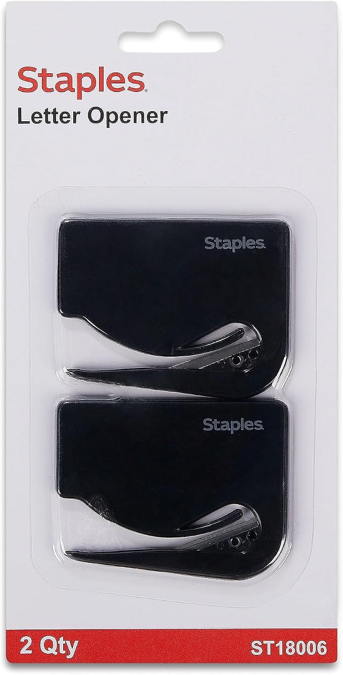 Staples Letter Openers, 2‑Pack – Durable Precision Envelope Openers