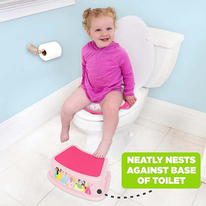 Disney Princess Loving Life Step Stool - Kids Step Stool, Potty Training, Non-Slip, Bathroom, Kitchen, Lightweight (Pack of 6)
