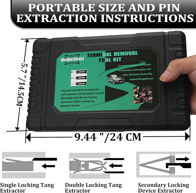 41 Pcs Terminal Pin Removal Tools with Blow-molded Case - Electrical Pin Removal Tools Automotive Depinning Tool Kit for Automotive & Household Devices Most Connector, Black
